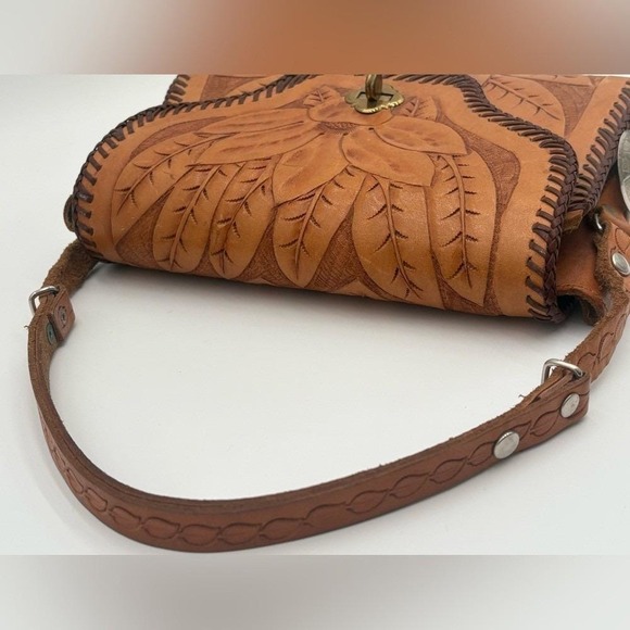Vintage Four Jay's Hand Tooled Leather Purse Floral Western Bag Albuquerque NM - Picture 7 of 16
